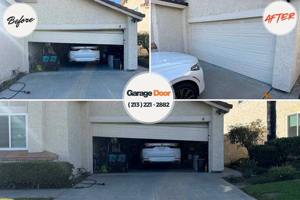Before and after: garage door repair Eldora, IA